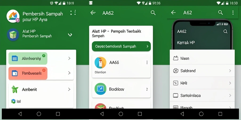Antarmuka aplikasi Pembersih Sampah AA62 yang user-friendly.