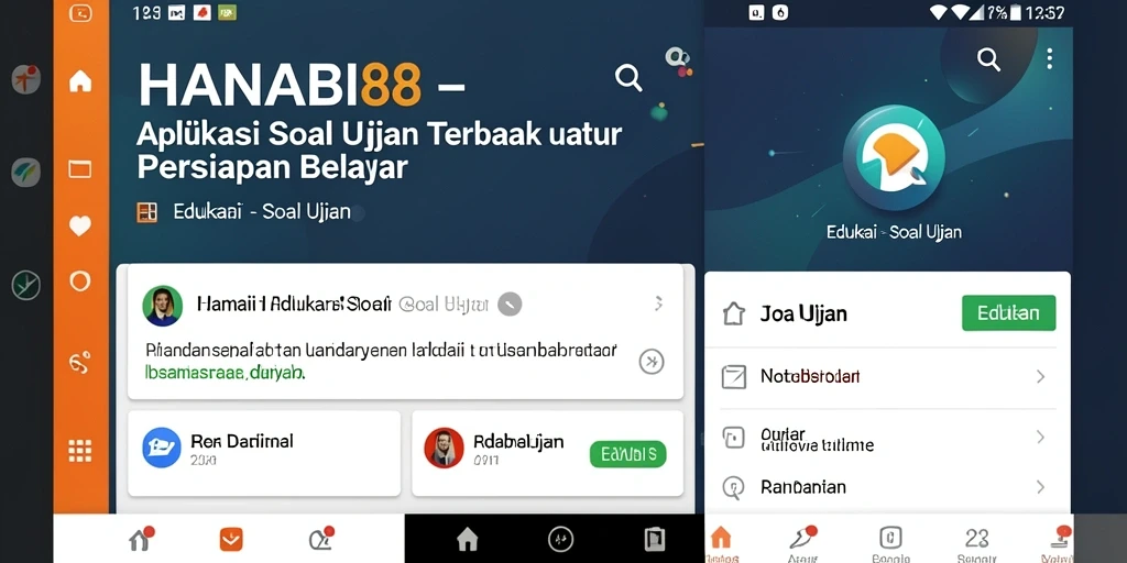 Tampilan antarmuka aplikasi Soal Ujian HANABI88 yang user-friendly.